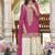 Rani pink chinon silk embroidered with digital print plazzo suit