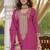 Rani pink chinon silk embroidered with digital print plazzo suit