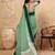 Green printed linen casual wear saree  with blouse