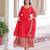 Red Designer Wedding N Karwa Couth Wear Embroidery Work Gown With Dupatta