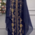 Elegant Navy Blue Heavy Embroidered Moroccan Stitched Kaftan     Party & Wedding Wear Farasha