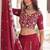 Maroon Vichitra Silk With Sequins Embroidered work lahenga choli and duptta