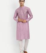 Pink pure rayon wedding special premium designer kurta pyjama