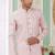 banarasi jacquard baby pink festival wear pattern pc work readymade indo western