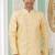 banarasi jacquard yellow festival wear pattern pc work readymade indo western