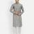 Grey pure rayon wedding special premium designer kurta pyjama