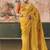 Yellow khadi georgette with designer weaving work & beautiful tassels bandhani saree