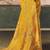 Yellow khadi georgette with designer weaving work & beautiful tassels bandhani saree