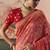 Red khadi georgette with designer weaving work & beautiful tassels bandhani saree