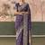 Purple khadi georgette with designer weaving work & beautiful tassels bandhani saree