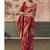 Blood red khadi georgette with designer weaving work & beautiful tassels bandhani saree