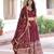 Maroon Vichitra Silk With Sequins Embroidered Work Lahenga Choli And Duptta