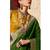 olive green viscose silk blend with zari weaving & tassel with brocade blouse 