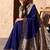 navy blue viscose silk blend with zari weaving & tassel with brocade blouse 