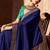 navy blue viscose silk blend with zari weaving & tassel with brocade blouse 