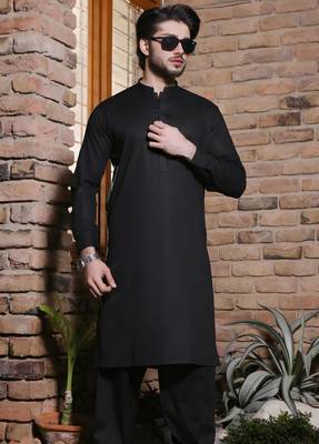 Black cotton kurta set 1