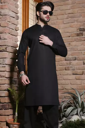Black cotton kurta set