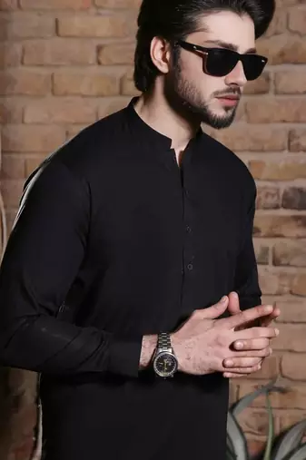 Black cotton kurta set