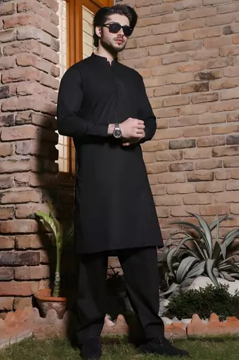 Black cotton kurta set