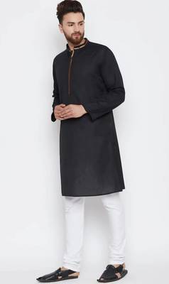 Black cotton kurta set 1