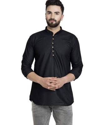 Black cotton Short kurta 1
