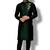 Bottle green embroidered dupion art silk kurta set