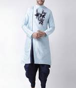 Light blue embroidered dupion art silk kurta set
