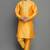 Orangish yellow embroidered dupion art silk kurta set