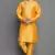 Orangish yellow embroidered dupion art silk kurta set