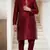 Maroon embroidered dupion art silk kurta set