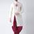White embroidered dupion art silk kurta set