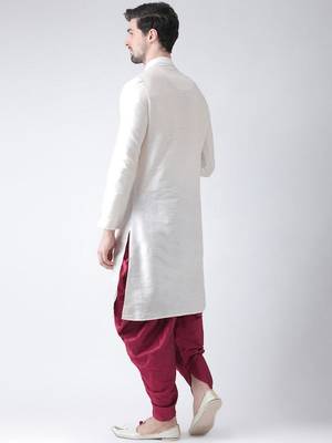 White embroidered dupion art silk kurta set 2