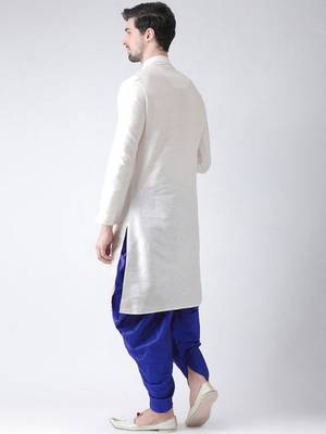 White embroidered dupion art silk kurta set 2