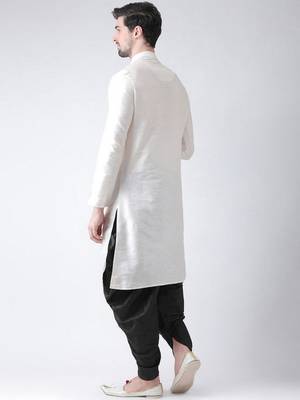 White embroidered dupion art silk kurta set 2