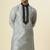 Grey embroidered dupion art silk kurta set