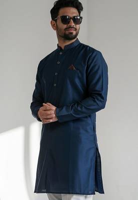 Navy embroidery kurta 1