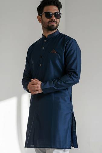 Navy embroidery kurta