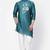Sea green embroidered dupion art silk kurta set