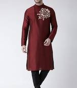 Maroom embroidered dupion art silk kurta set