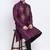 Purple embroidered dupion art silk kurta set