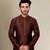 Brown embroidered dupion art silk kurta set