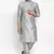 Grey embroidered dupion art silk kurta set