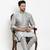 Grey embroidered dupion art silk kurta set