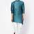 Sea green embroidered dupion art silk kurta set