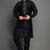 Black embroidered dupion art silk kurta set