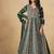 Faux georgette embroidered dark green engagement wear anarkali suit