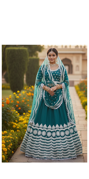 NET SEMI STITCHED SEQUENCE WORK EMBROIDERY WORK LEHENGA CHOLI  2