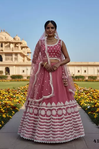 NET sequin WORK EMBROIDERY WORK LEHENGA CHOLI 