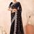 Black color resham multi kashmiri embroidery work saree
