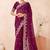 Wine color resham multi kashmiri embroidery work saree